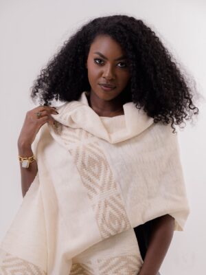 Coffee Gabi Handwoven Shawl